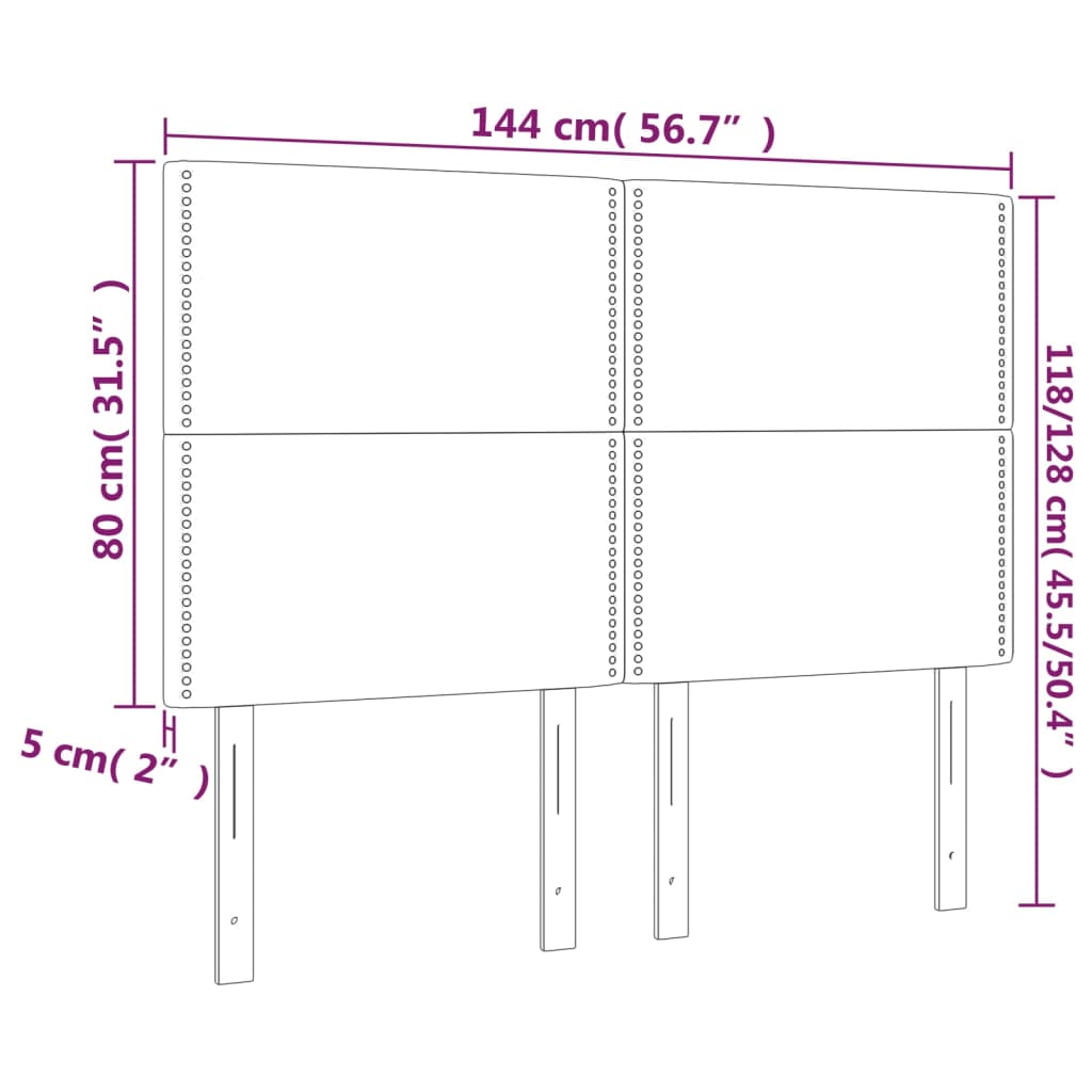 Headboards 4 pcs Dark Grey 72x5x78/88 cm Fabric