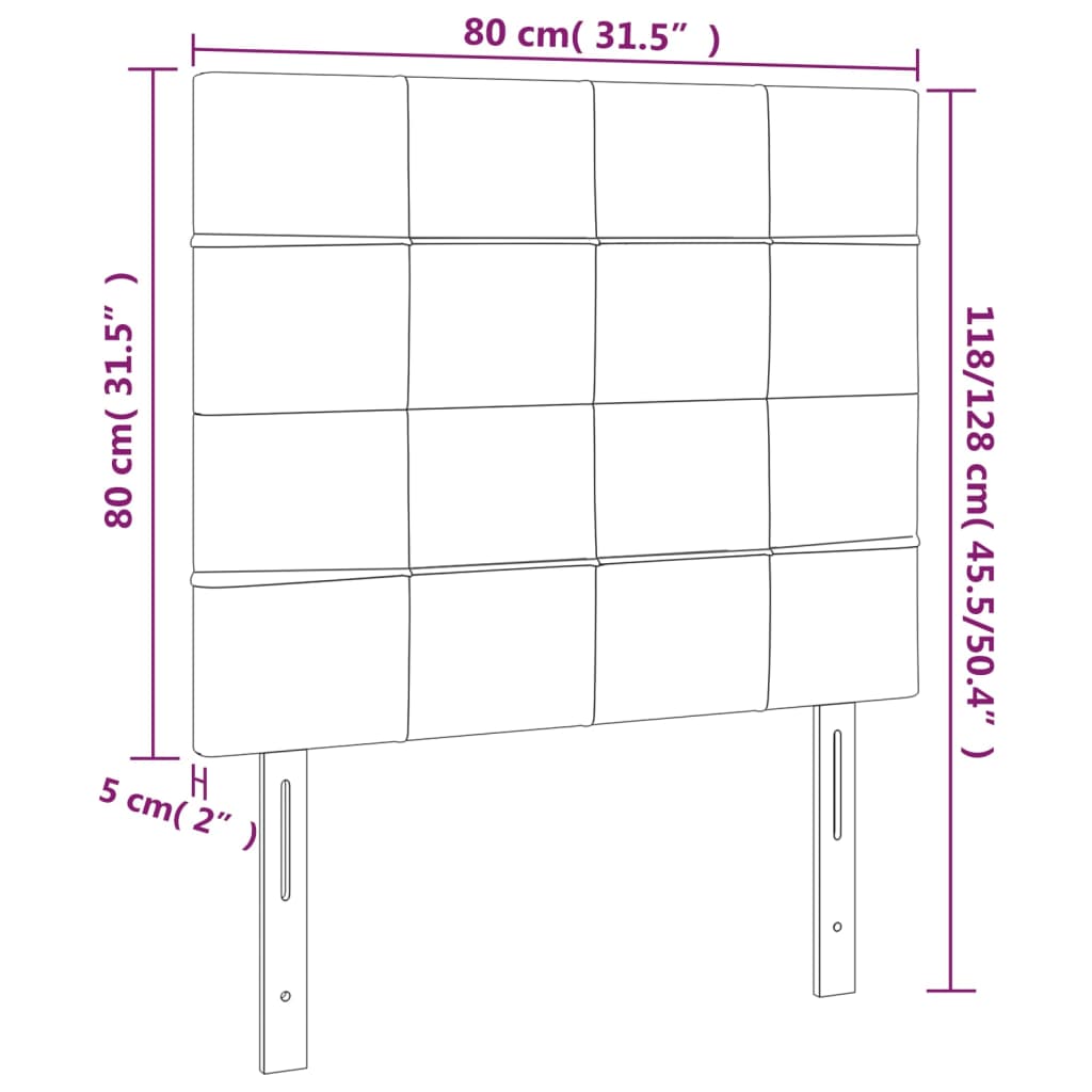 Headboards 2 Pcs 80X5X78/88 Cm Fabric