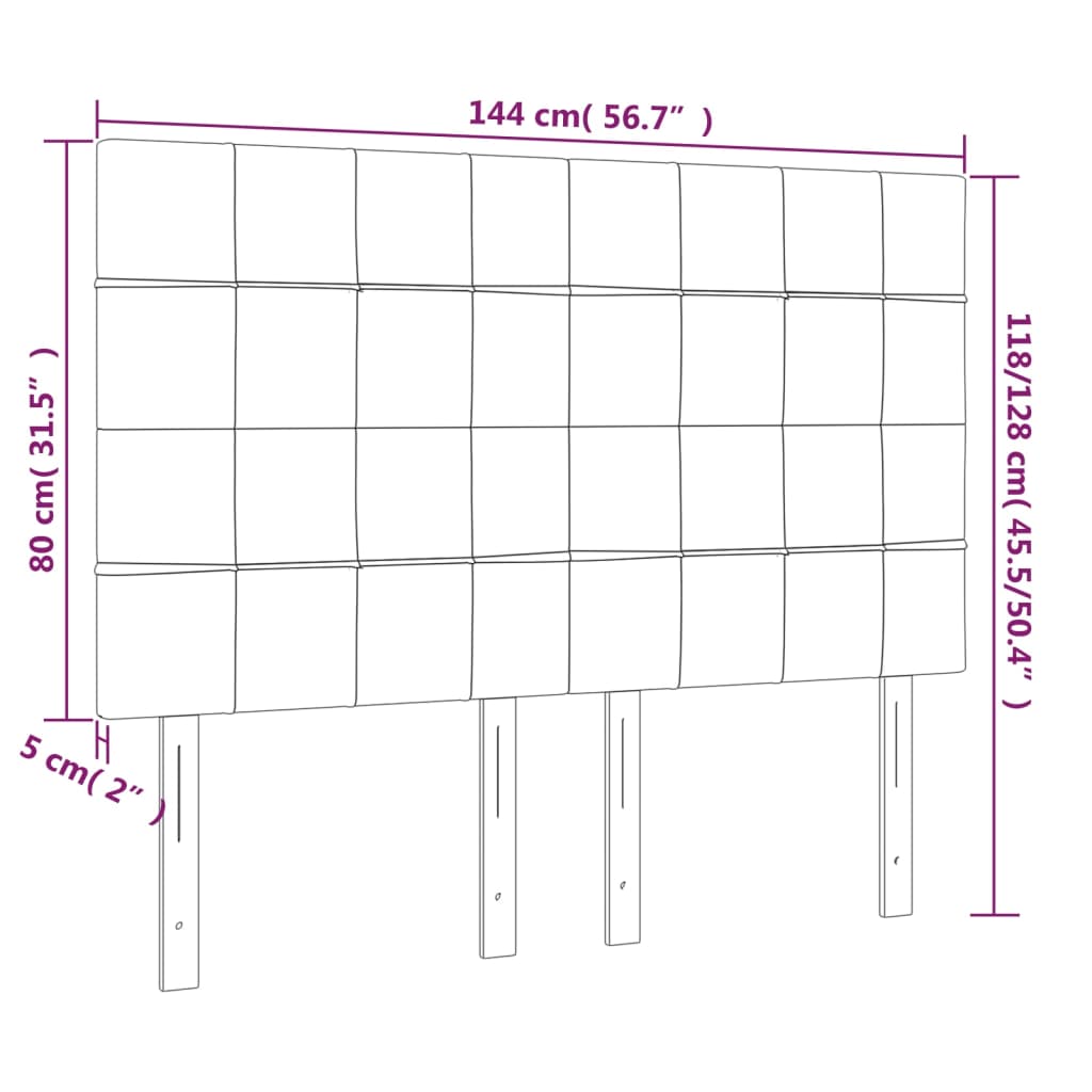 Headboards 4 pcs Dark Grey 72 cm Fabric