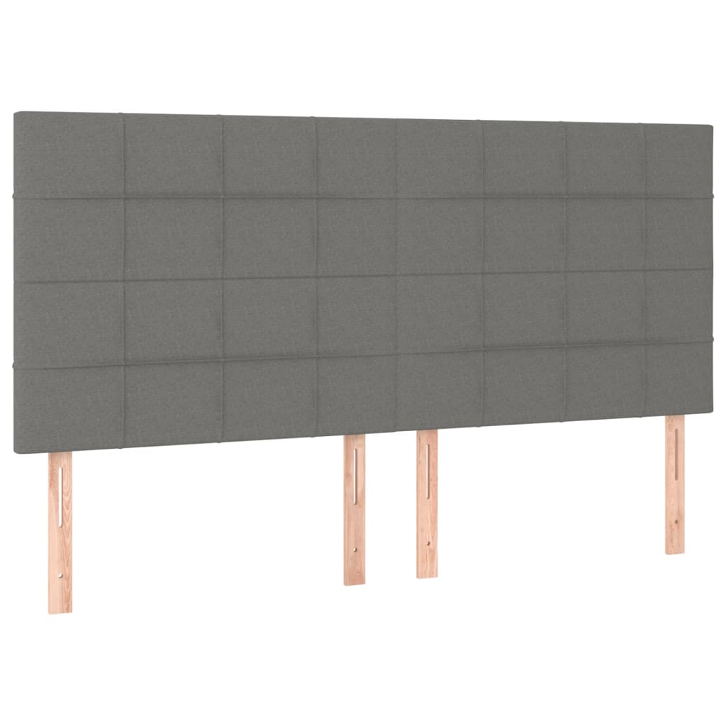 Headboards 4 pcs Dark Grey 80 cm Fabric