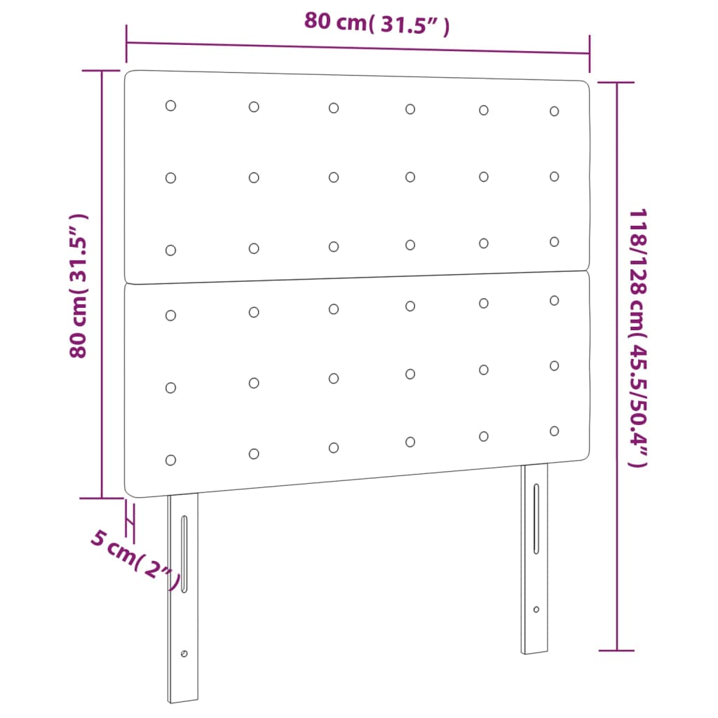 Headboards 2 Pcs 80X5X78/88 Cm Faux Leather