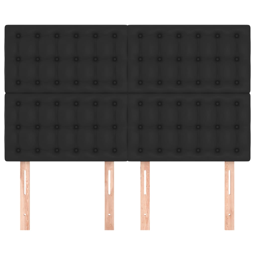 Headboards 4 pcs Black 72x5x78/88 cm Faux Leather