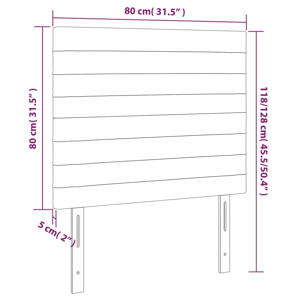 Headboards 2 Pcs 80X5X78/88 Cm Fabric