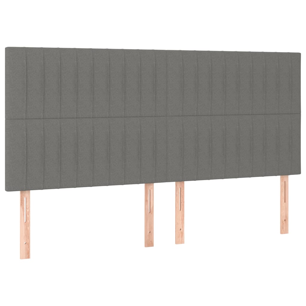 Headboards 4 pcs Dark Grey 80x5x78/88 cm Fabric