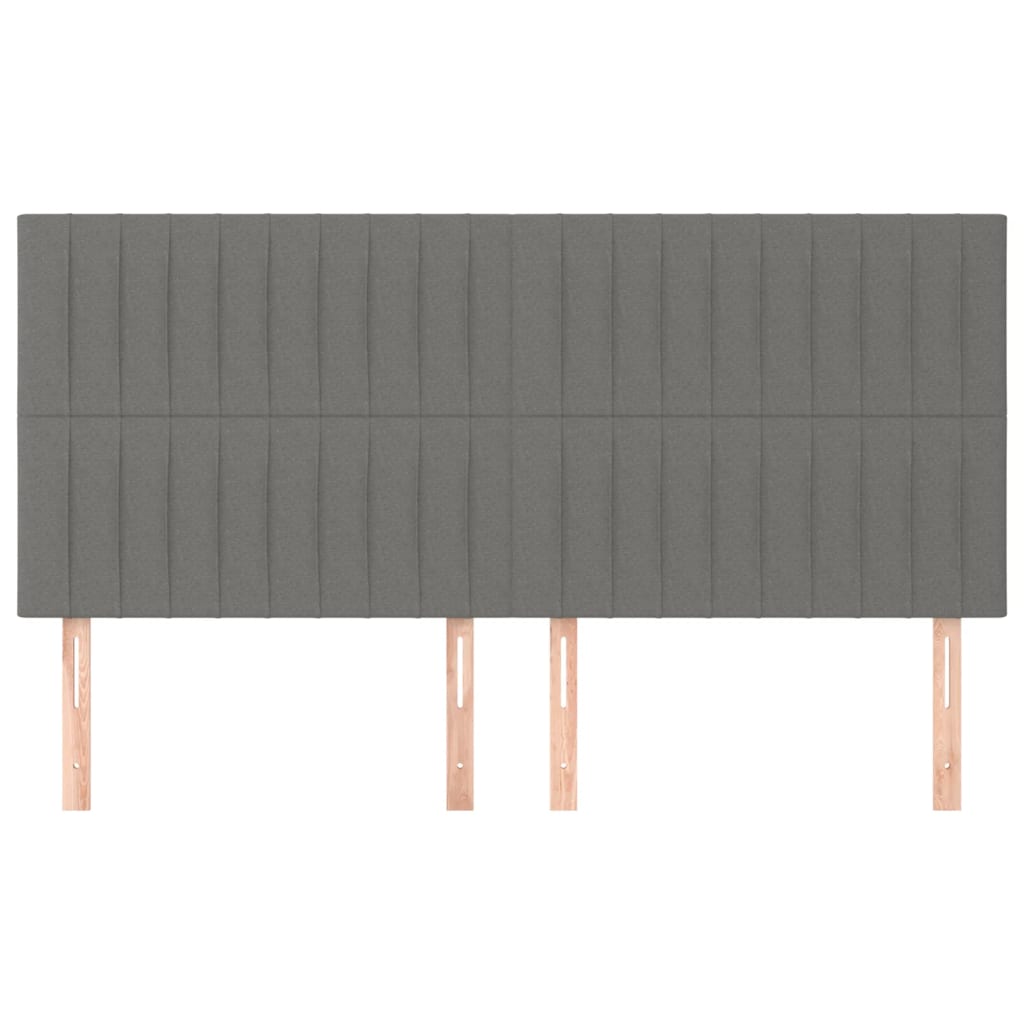 Headboards 4 pcs Dark Grey 80x5x78/88 cm Fabric