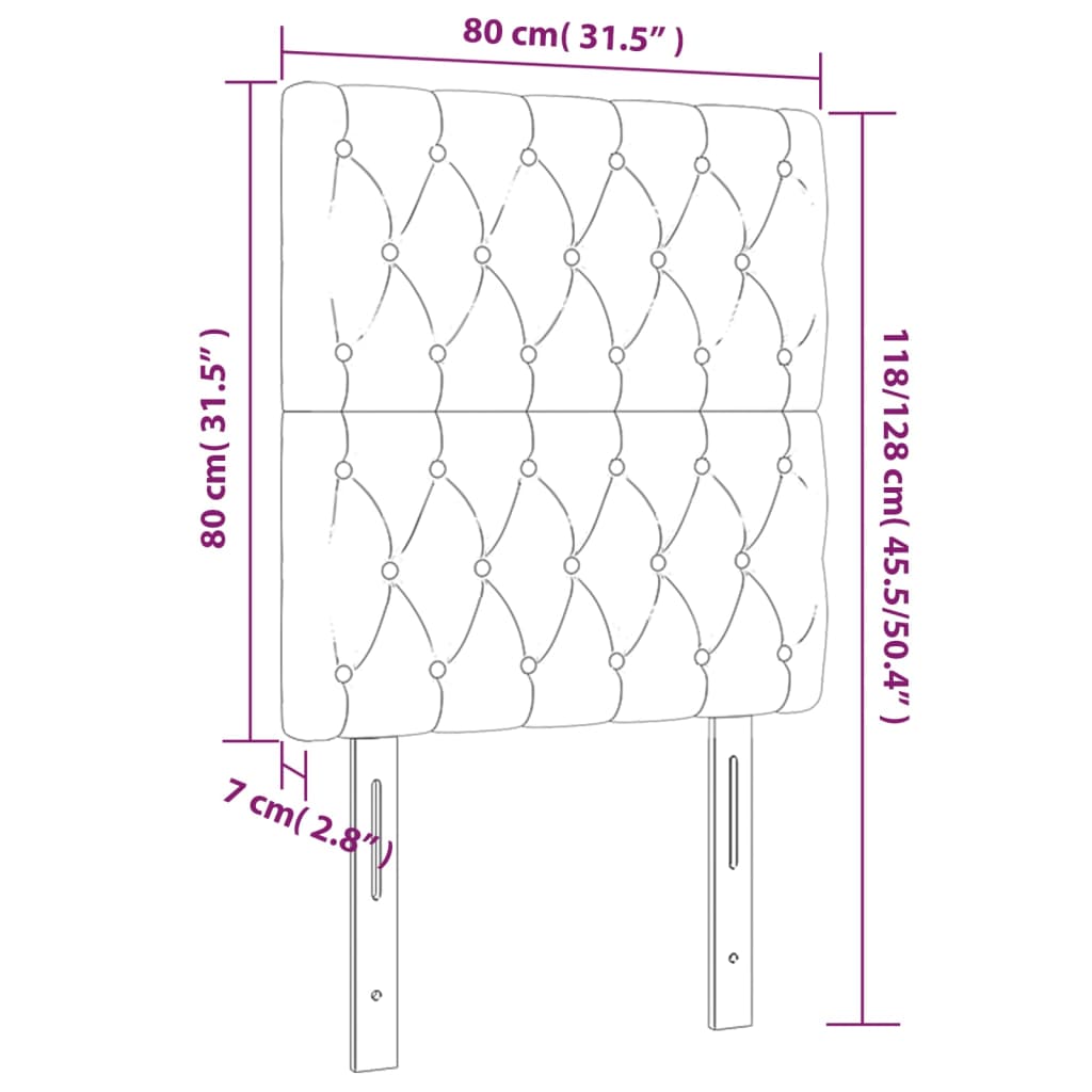 Headboards 2 Pcs 80X7X78/88 Cm Fabric