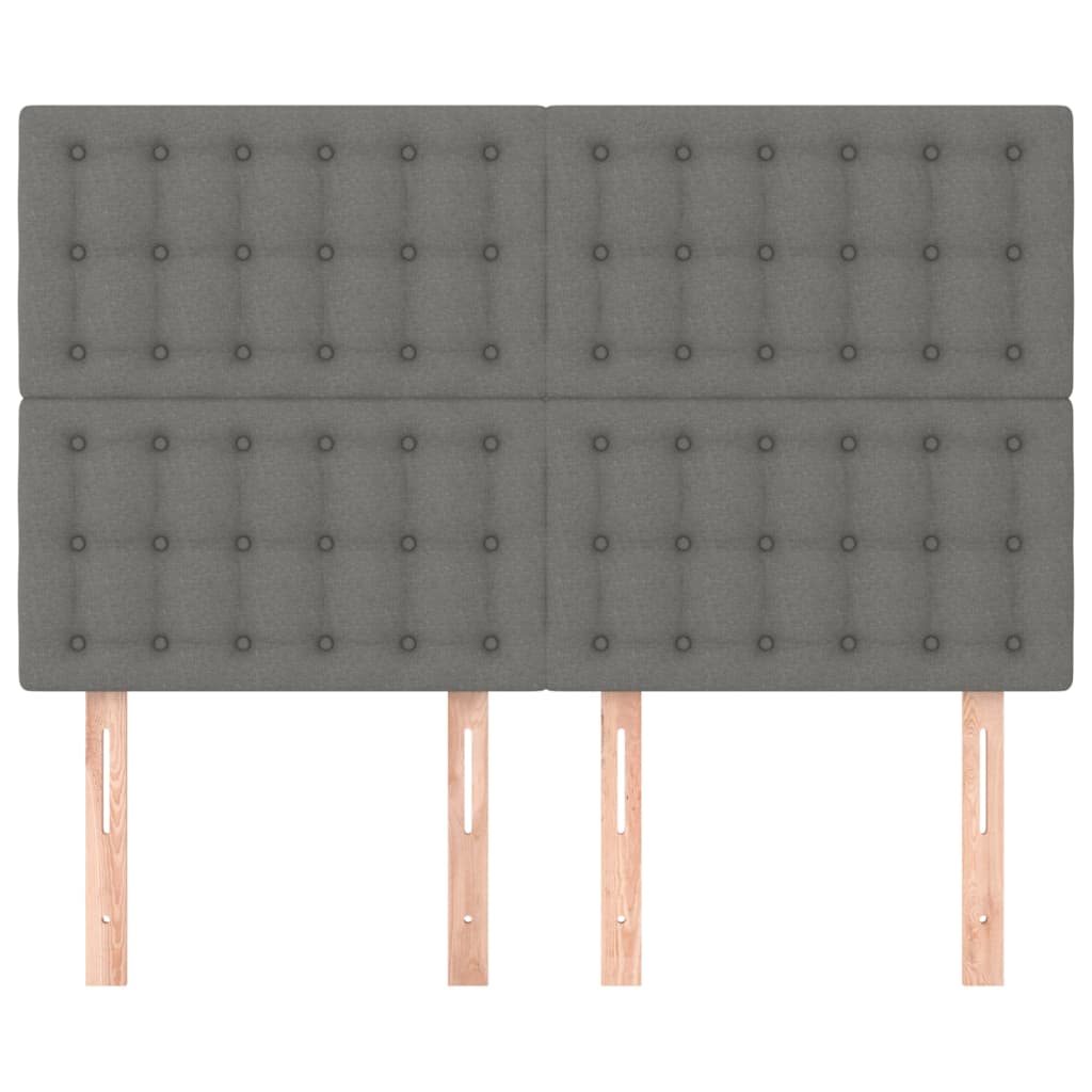 Headboards 4 pcs Dark Grey 72x5x78/88 cm Fabric