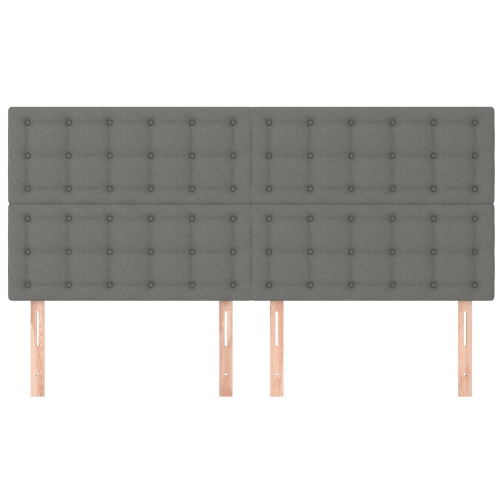 Headboards 4 pcs Dark Grey 80 cm Fabric