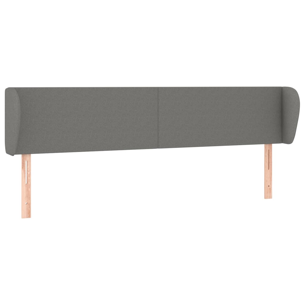 Headboard with Ears Dark Grey 163x23x78/88 cm Fabric