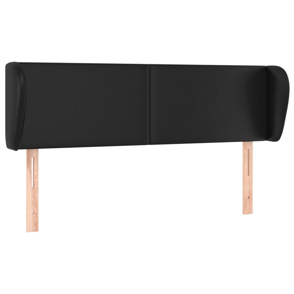 Headboard with Ears Black 147x23x78/88 cm Faux Leather