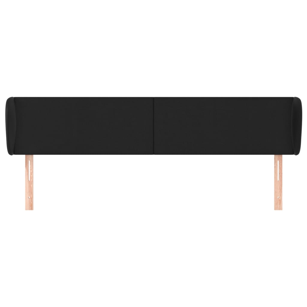 Headboard with Ears Black 163 cm Faux Leather