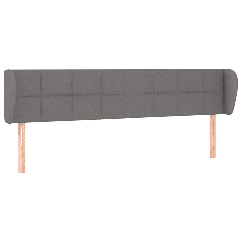 Headboard with Ears Dark Grey 163 cm Fabric