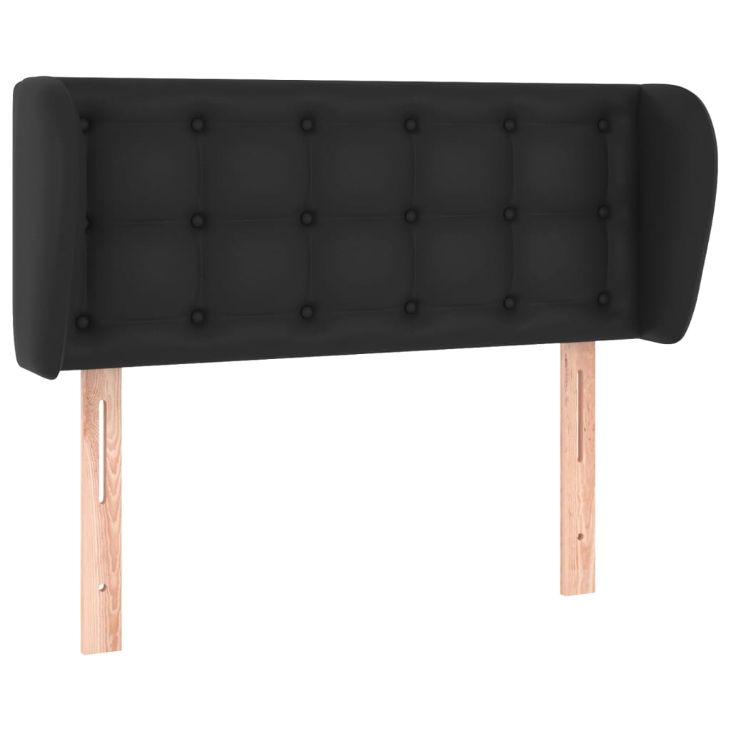 Headboard with Ears Black 103 cm Faux Leather