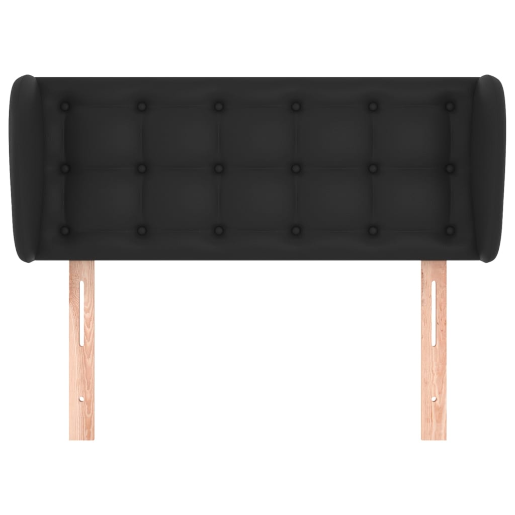 Headboard with Ears Black 103 cm Faux Leather