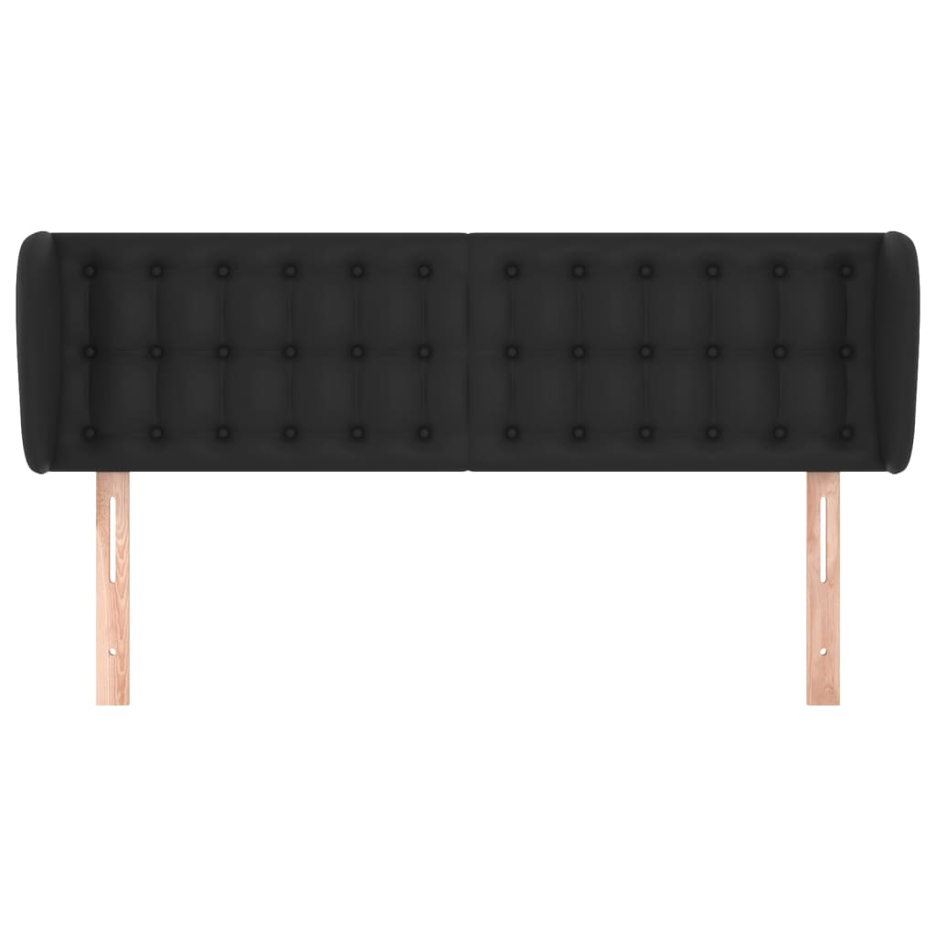 Headboard with Ears Black 147x23x78/88 cm Faux Leather