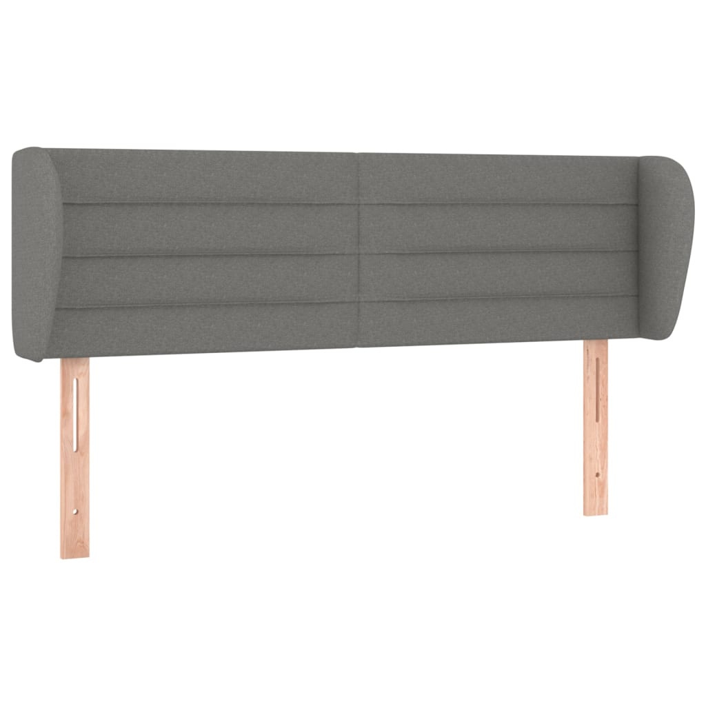 Headboard with Ears Dark Grey 147 cm Fabric