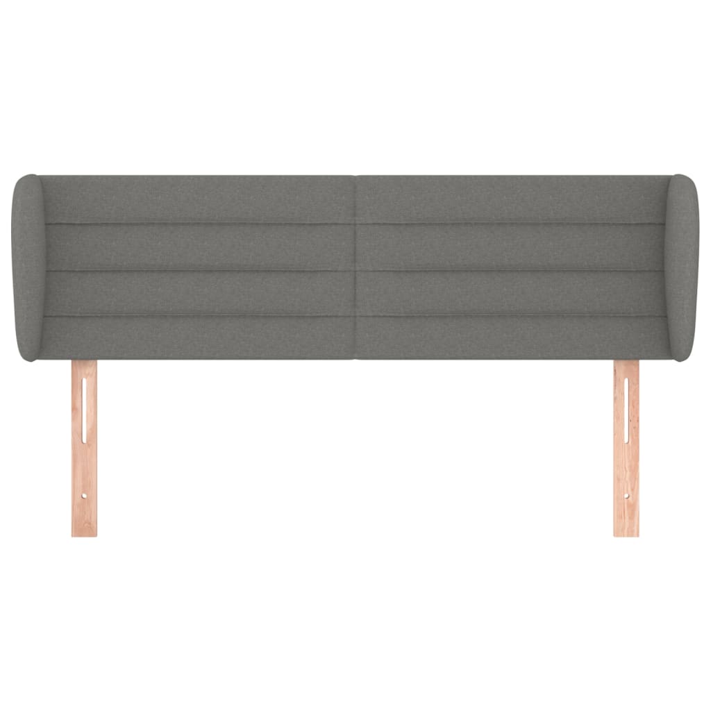 Headboard with Ears Dark Grey 147 cm Fabric