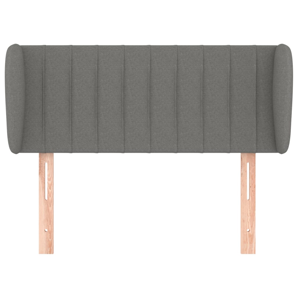 Headboard with Ears Dark Grey 103x23x78/88 cm Fabric