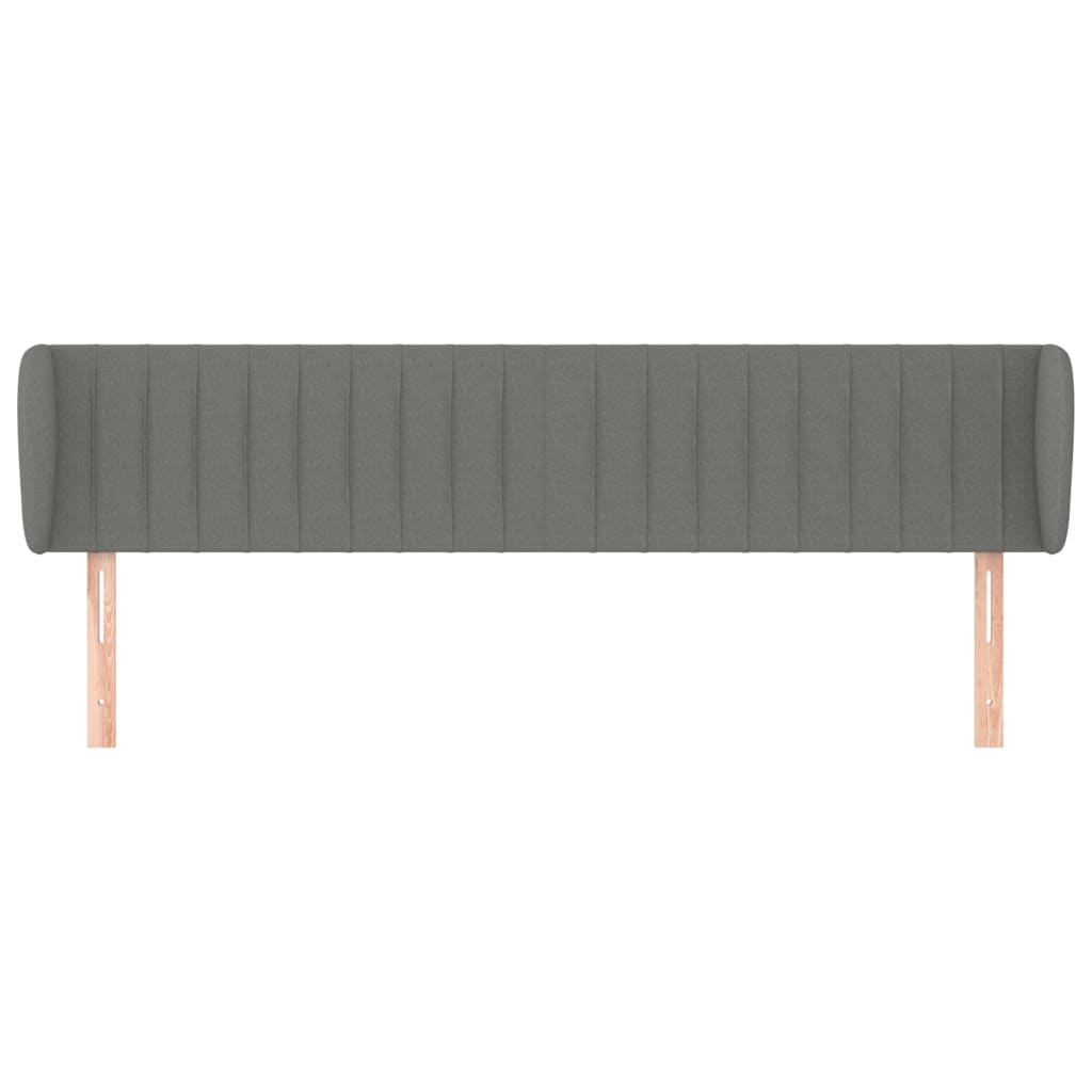 Headboard with Ears Dark Grey 163 cm Fabric