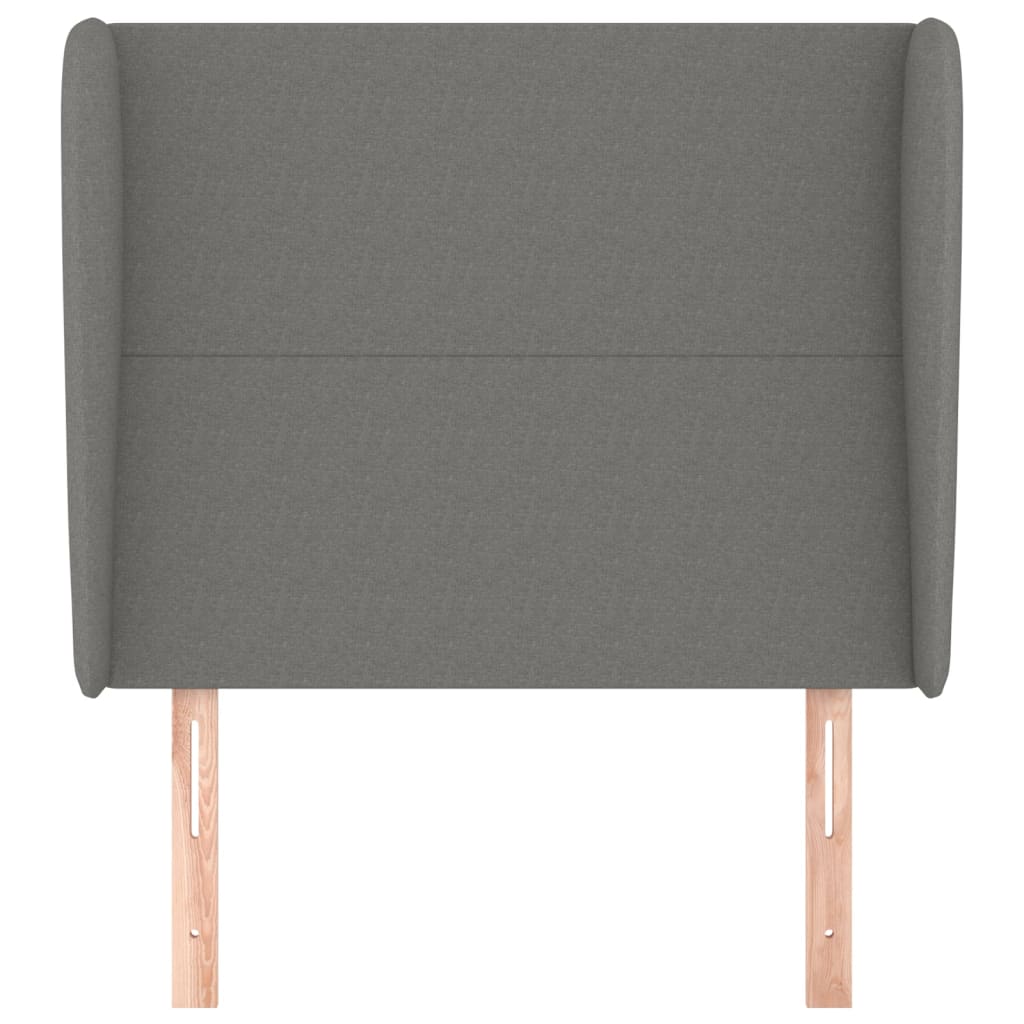 Headboard with Ears Dark Grey 83x23x118/128 cm Fabric