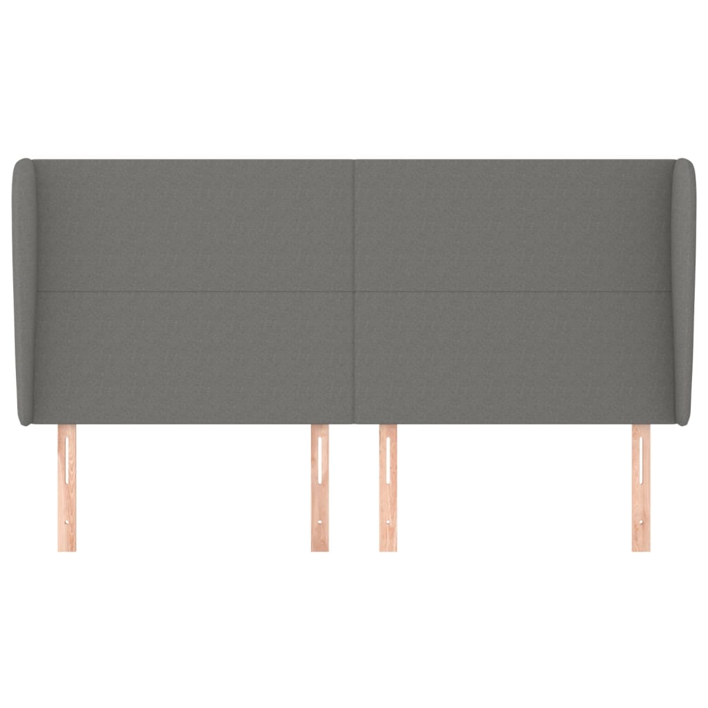 Headboard with Ears Dark Grey 163 cm Fabric