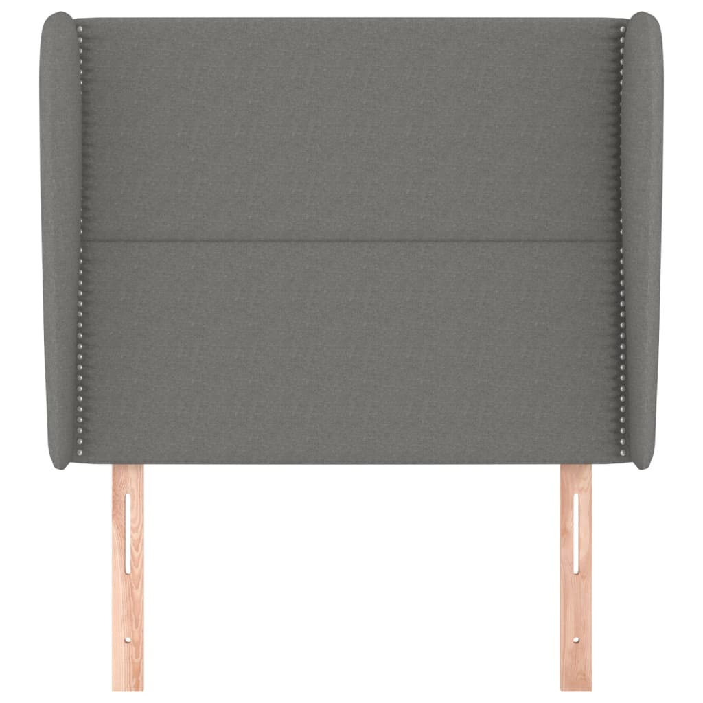 Headboard with Ears Dark Grey 83x23x118/128 cm Fabric