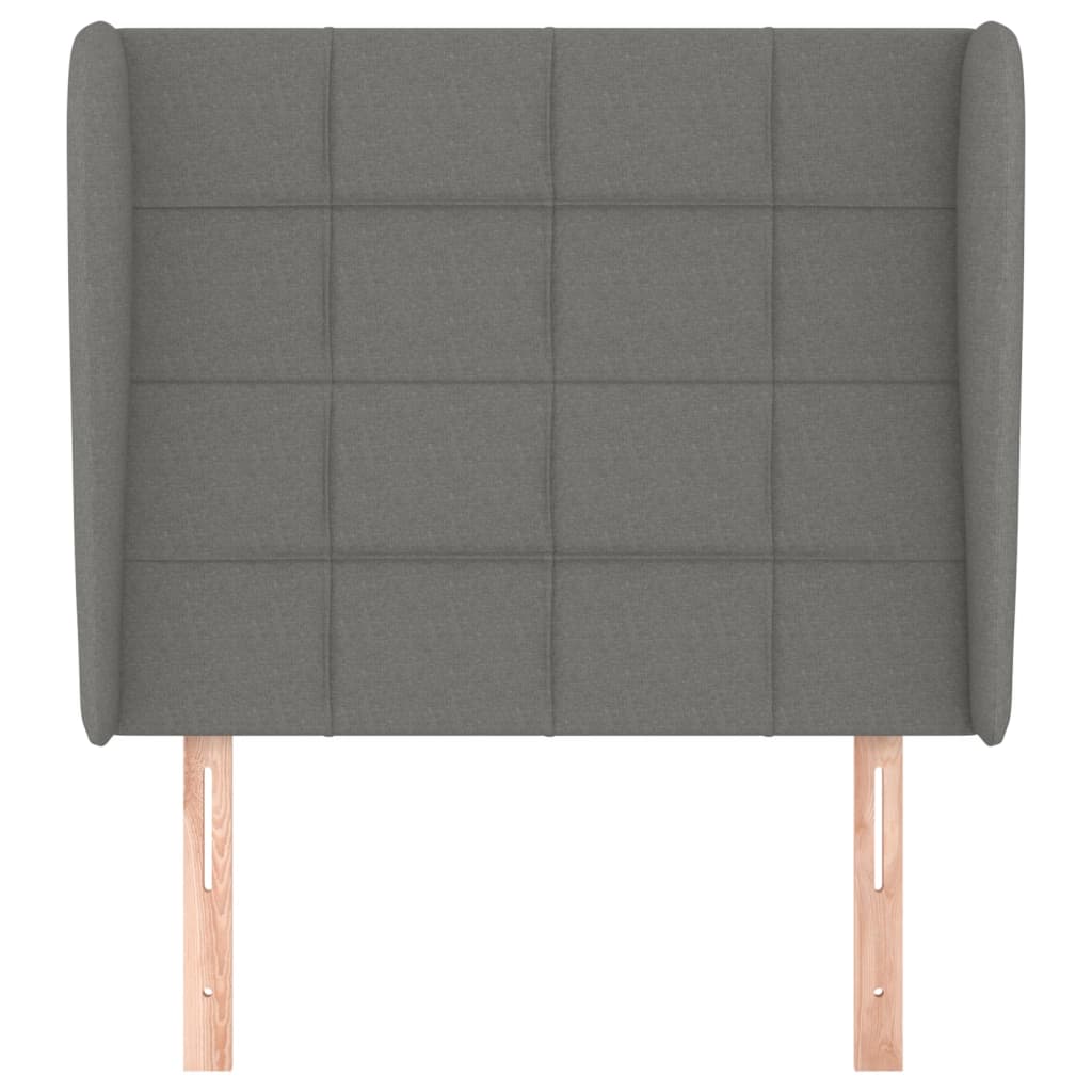 Headboard with Ears Dark Grey 103x23x118/128 cm Fabric