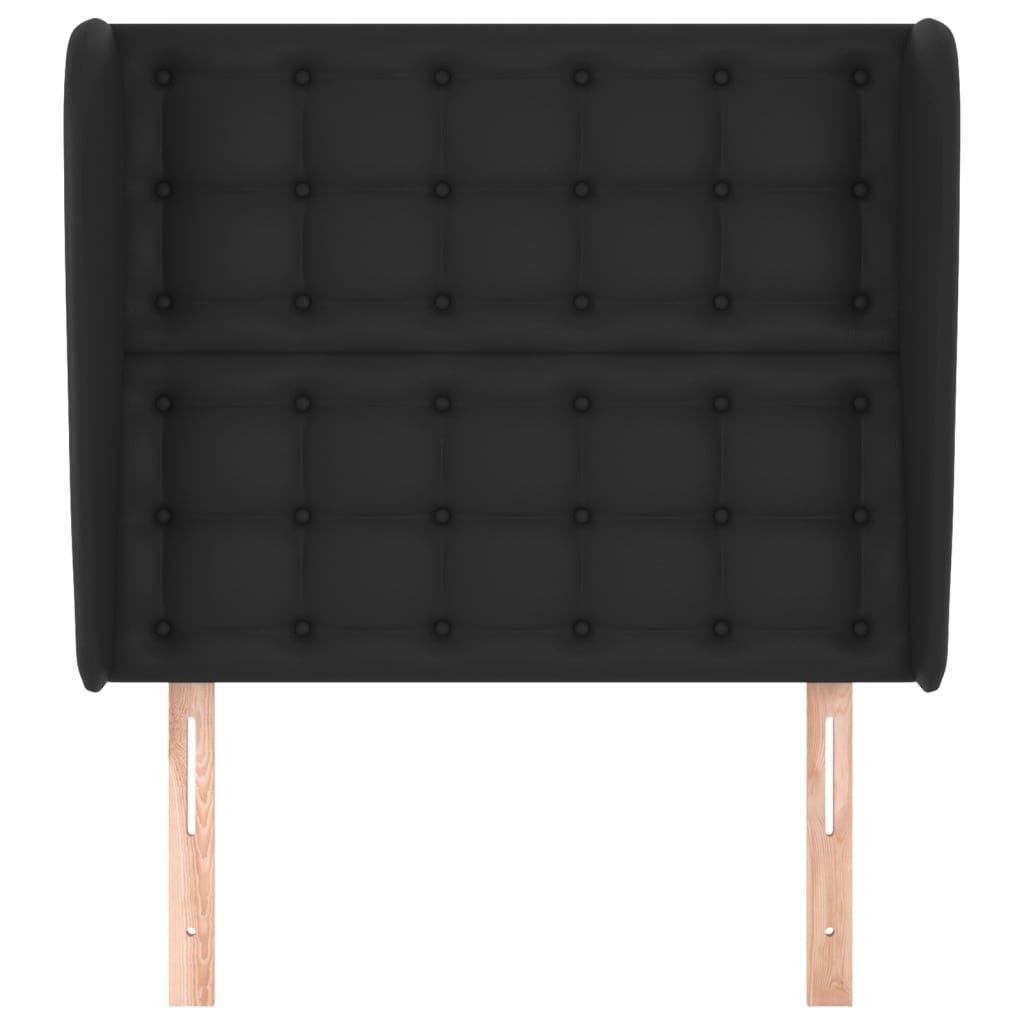 Headboard with Ears Black 103 cm Faux Leather