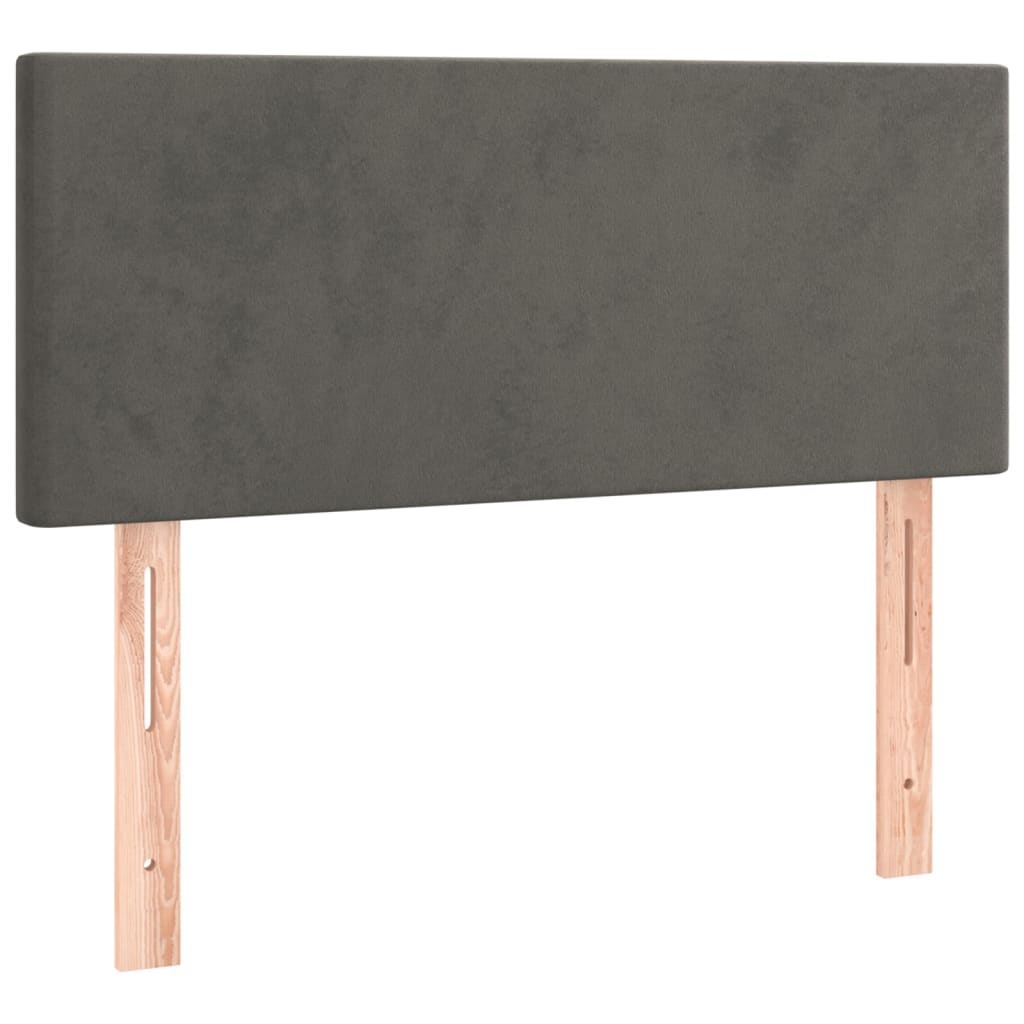 LED Headboard Dark Grey 100 cm Velvet