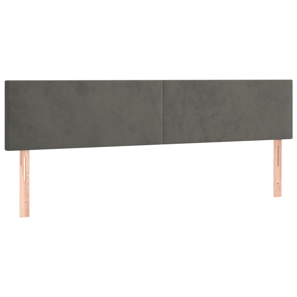 LED Headboard Dark Grey 160 cm Velvet