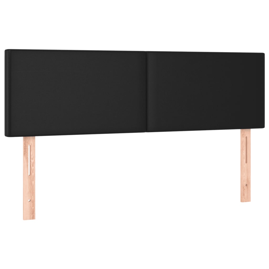 LED Headboard Black 144x5x78/88 cm Faux Leather