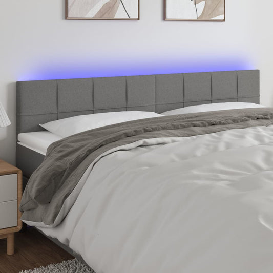 LED Headboard Dark Grey 160 cm Fabric