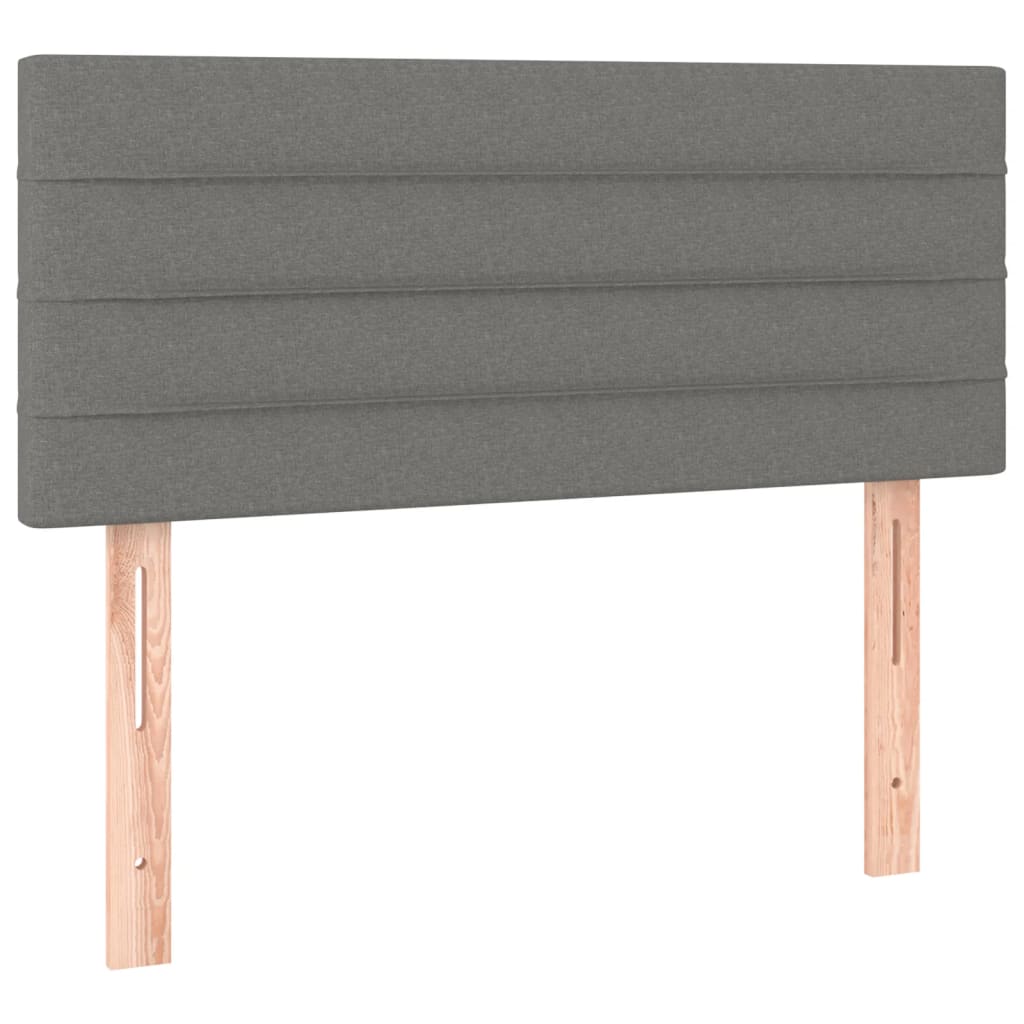 LED Headboard Dark Grey 100x5x78/88 cm Fabric