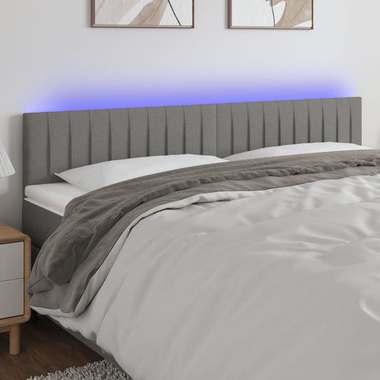 LED Headboard Dark Grey 160 cm Fabric