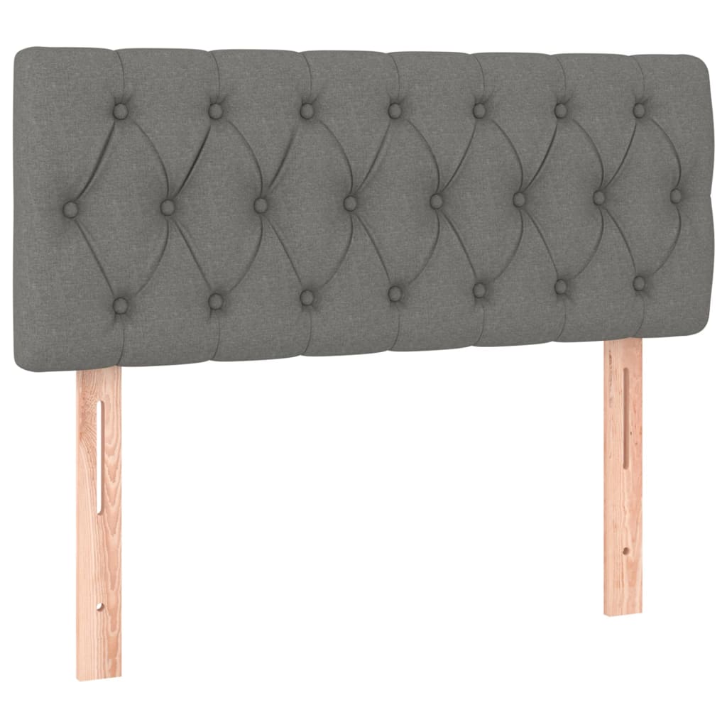 LED Headboard Dark Grey 100x7x78/88 cm Fabric