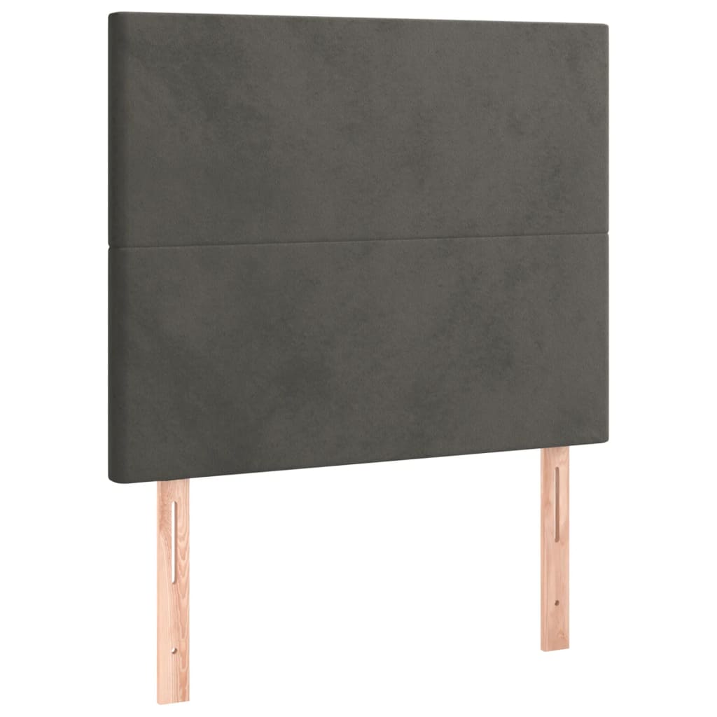 LED Headboard Dark Grey 80 cm Velvet