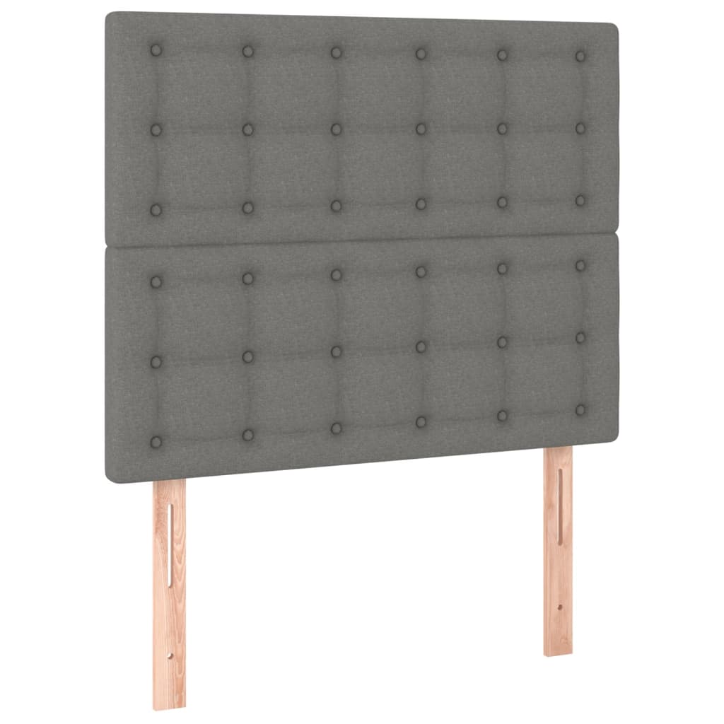 LED Headboard Dark Grey 100x5x118/128 cm Fabric