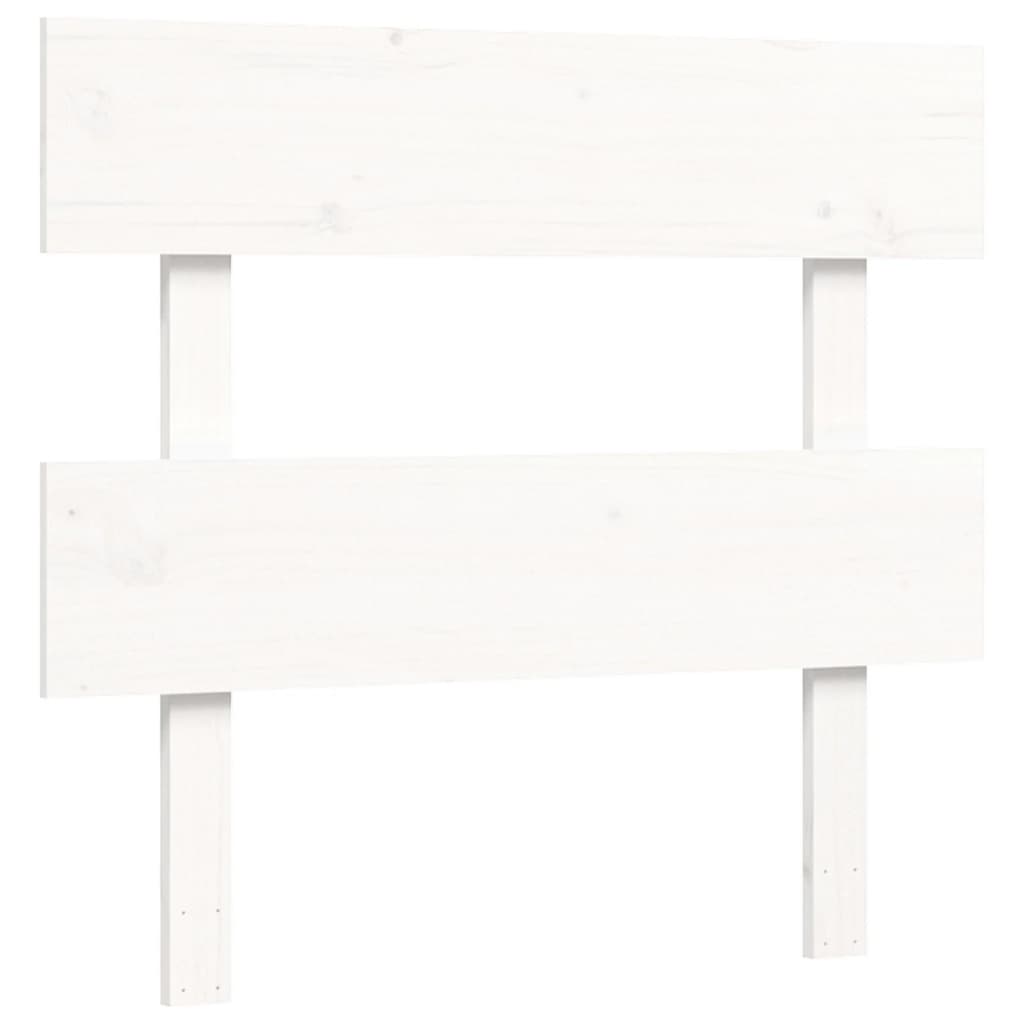 Bed Frame with Headboard White 92x187 cm Single Size Solid Wood