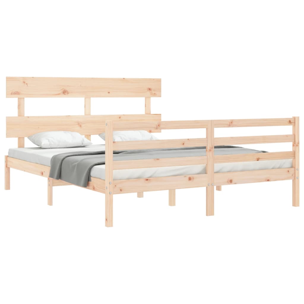 Bed Frame without Mattress 150x200 cm Solid Wood