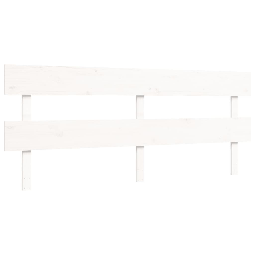 Bed Frame with Headboard White 183x203 cm King Solid Wood