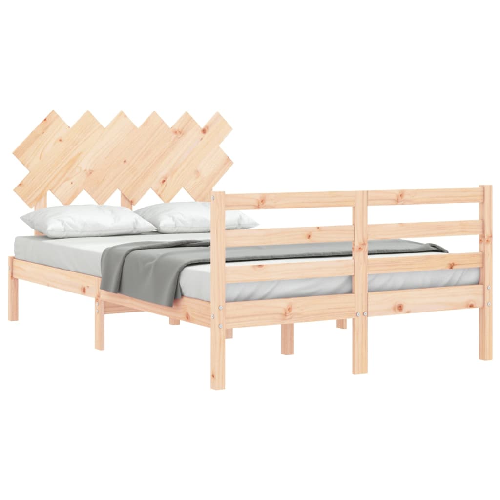 Bed Frame with Headboard 137x187 cm Double Solid Wood