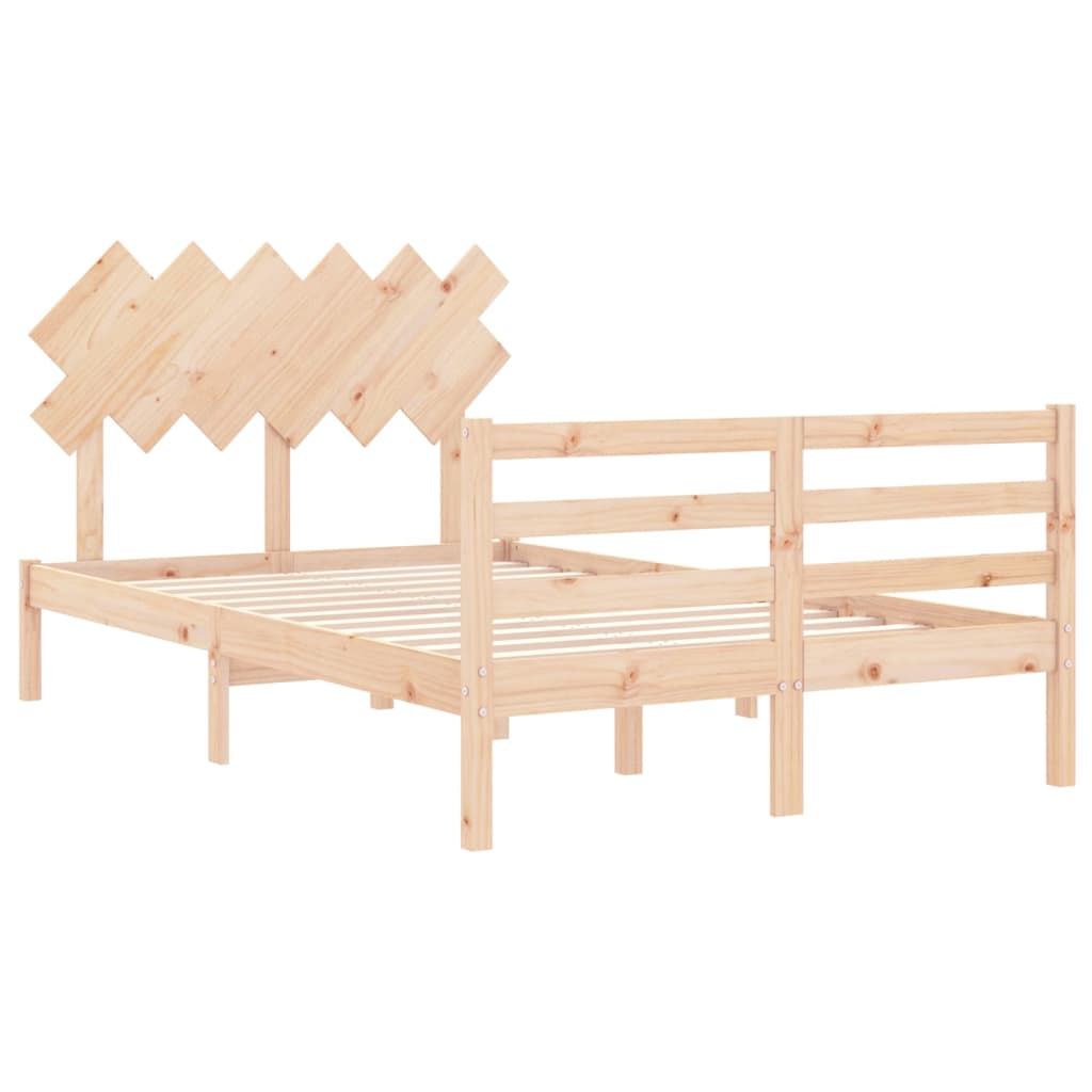 Bed Frame with Headboard 137x187 cm Double Solid Wood