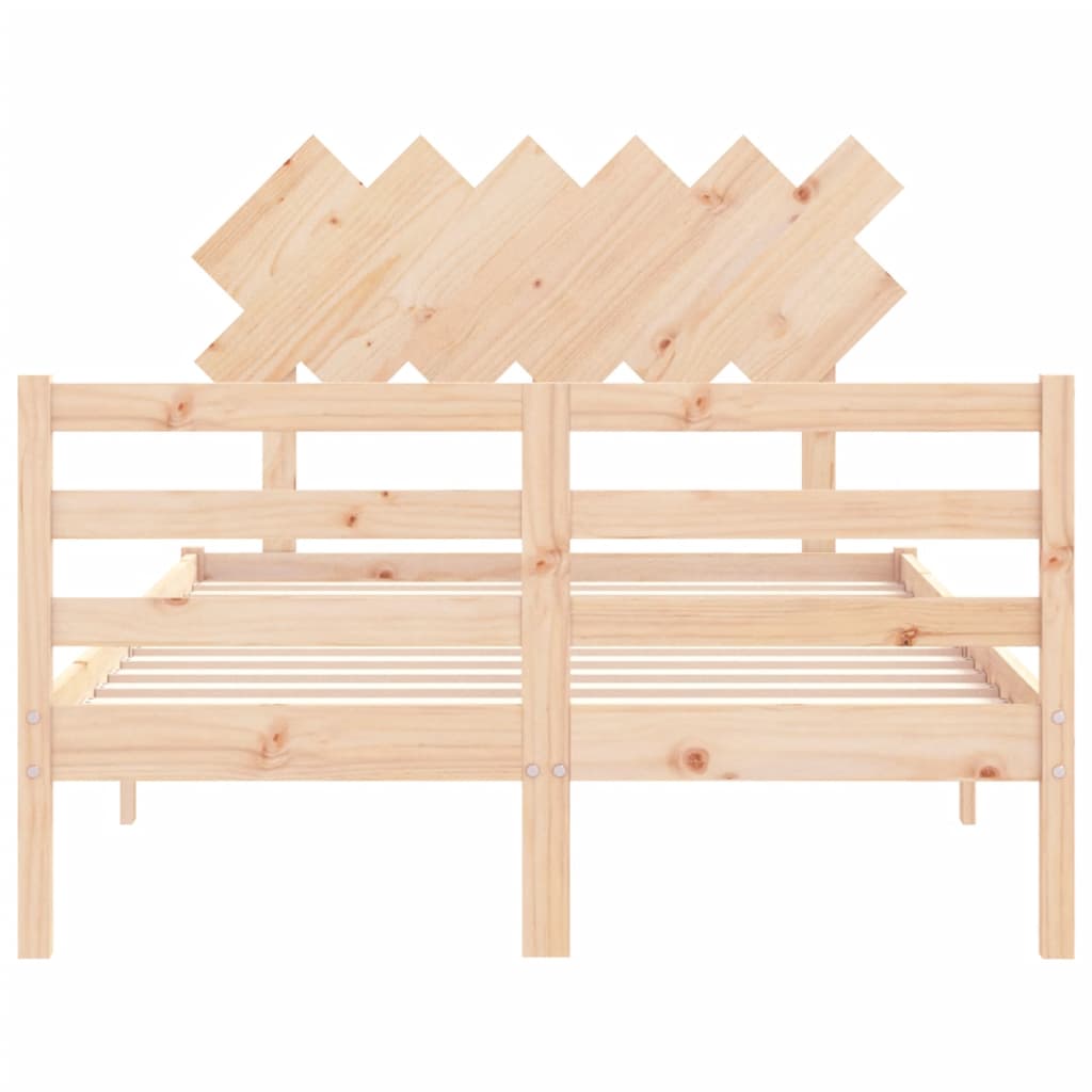 Bed Frame with Headboard 137x187 cm Double Solid Wood