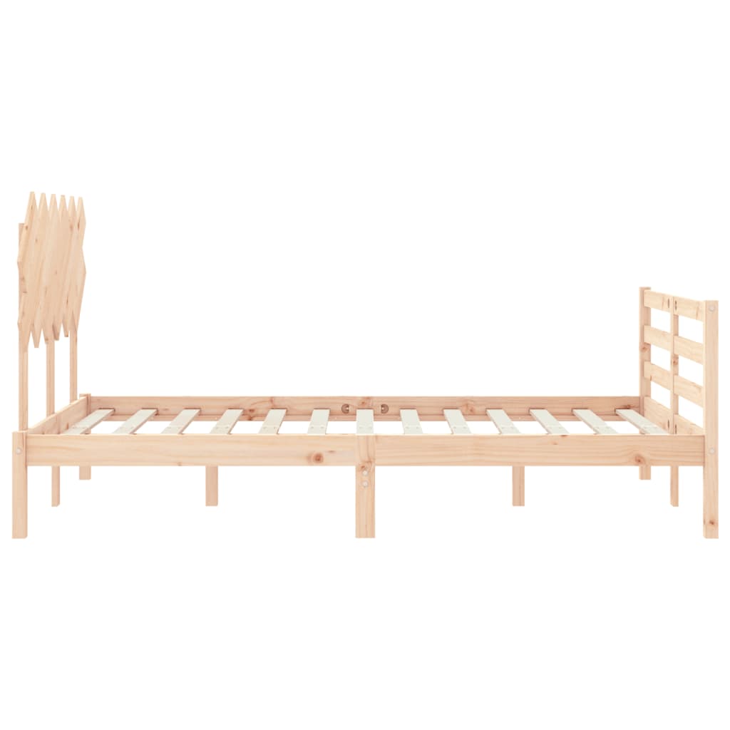 Bed Frame with Headboard 137x187 cm Double Solid Wood