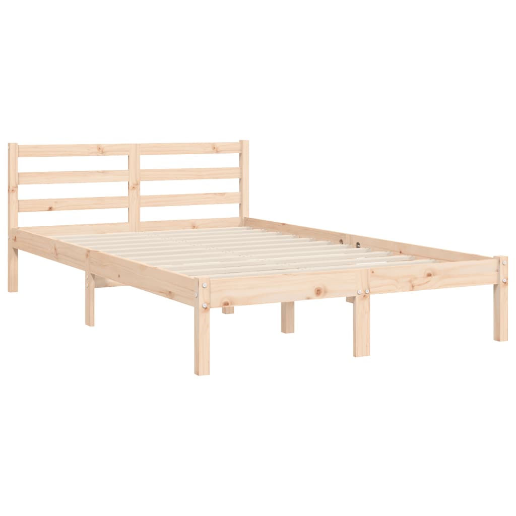 Bed Frame with Headboard 137x187 cm Double Solid Wood