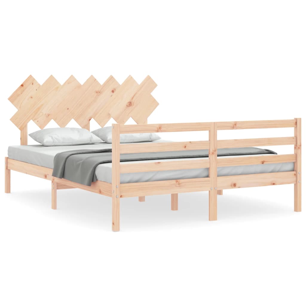 Bed Frame without Mattress 150x200 cm Solid Wood