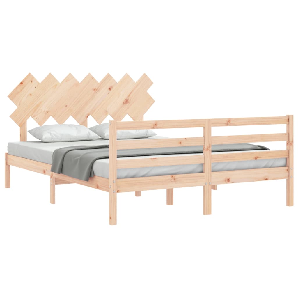 Bed Frame without Mattress 150x200 cm Solid Wood