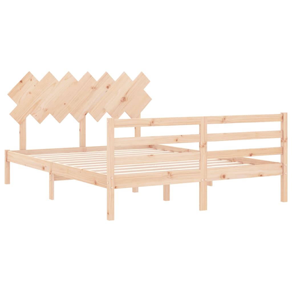 Bed Frame without Mattress 150x200 cm Solid Wood