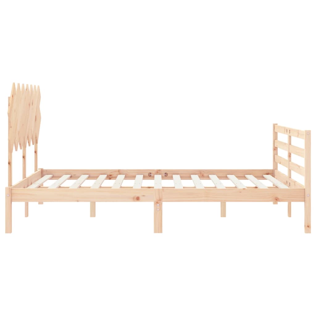 Bed Frame without Mattress 150x200 cm Solid Wood