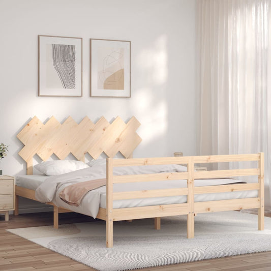 Bed Frame without Mattress 150x200 cm Solid Wood